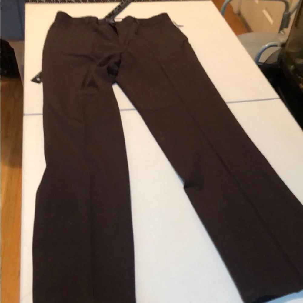 Focus size 8 Brown Straight Leg pants Slimming , stretch Best Day To Night